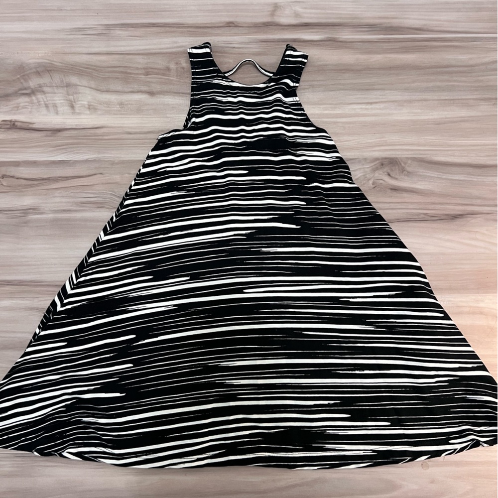 Ava Sky (Fighting Eel) Black Paint Stripe print dress - girls 4T